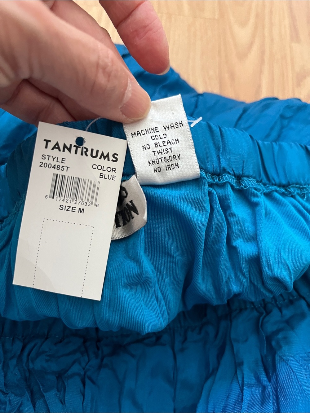 Tantrums Teal-Blue Tiered Crinkle Maxi Skirt-NWT - Picture 7 of 10